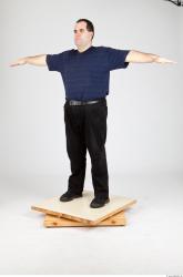 Whole Body Man White Casual Overweight Studio photo references